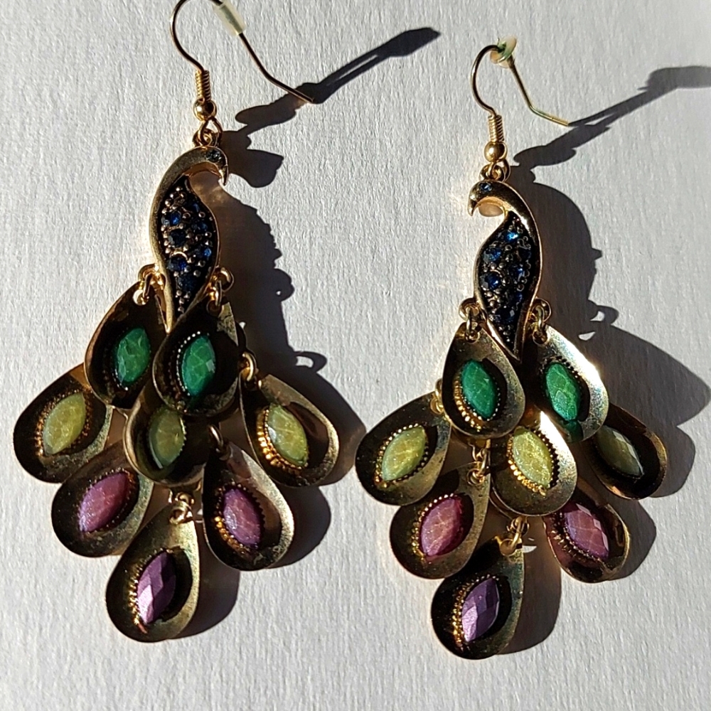 Earrings Bohemian style Peacock earrings